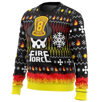 We Didnt Start the Fire this Christmas Fire Force men sweatshirt SIDE FRONT mockup - Fire Force Merch