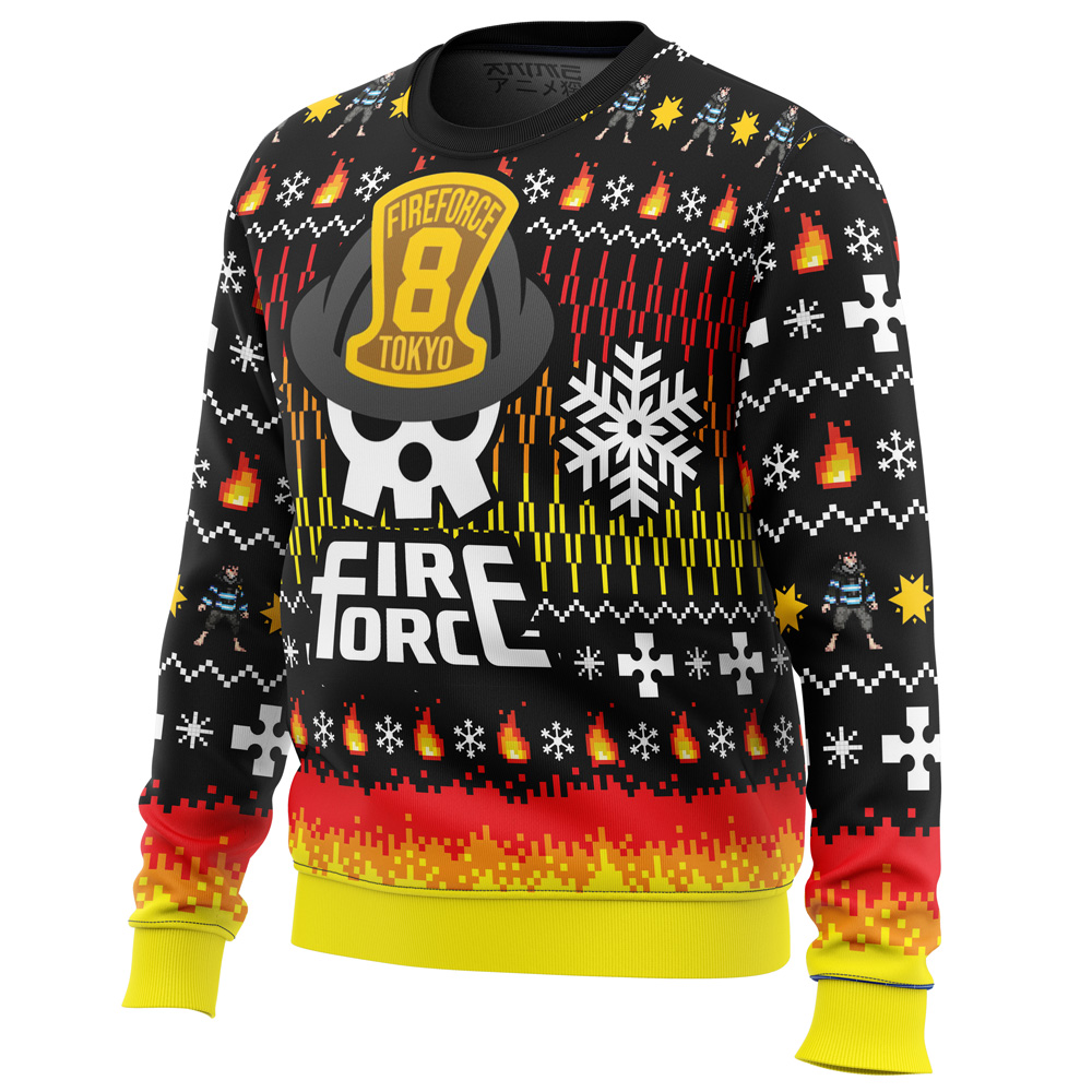 We Didn’t Start the Fire this Christmas Fire Force Ugly Christmas Sweater - Image 2